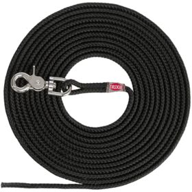 Trixie Tracking Dog Lead, Round Black, Various Sizes