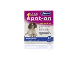 Johnsons 4fleas Spot On For Dogs. All Packs Contain 2 Treatments