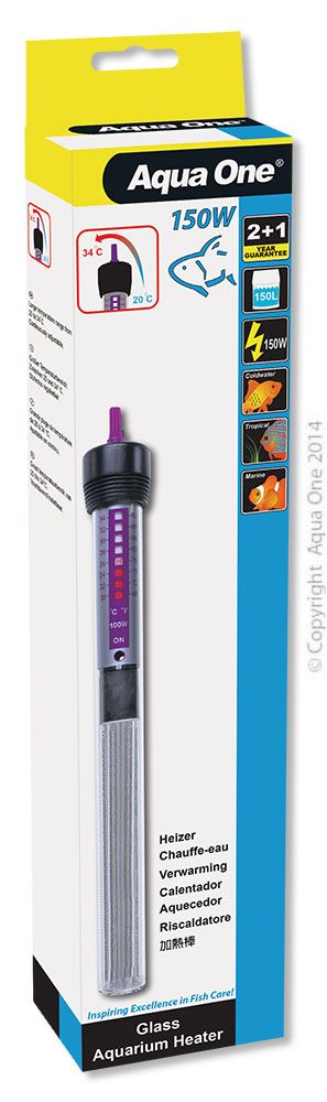 Aqua One 150W Glass Heater For Fish Tanks 20.5cm