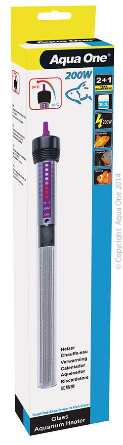 Aqua One 200W Glass Heater For Fish Tanks 27.5cm
