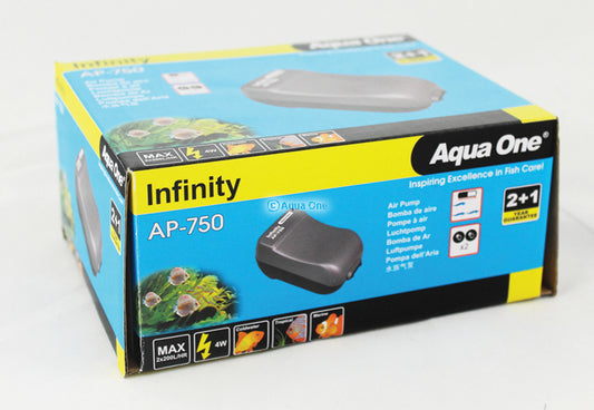 AP750R Infinity Aquarium Air Pump for tanks Twin Outlet 2x200ltr/hour