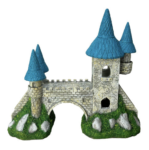 Aqua One Blue Turret Castle Bridge Fish Tank Ornament