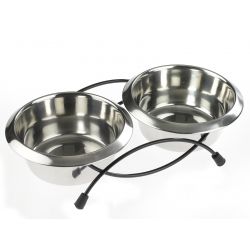 Classic Twin Feed & Dishes Double Dog Bowl 2x470ml