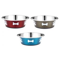 Posh Paws Stainless Steel Dog Dish 1600ml. various colours