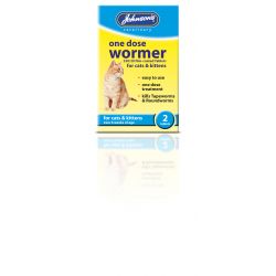 Johnsons One Dose Easy Wormer For Cats & Kittens. 2 Tablets