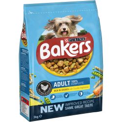 Bakers Adult Chicken & Vegetable Dog Food 3kg.