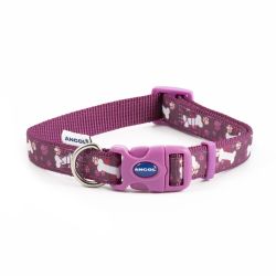 Ancol Fashion Dog Collar Purple Bone