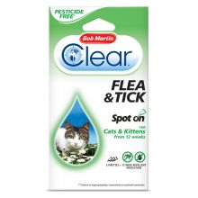 Bob Martin Clear Spot On Flea & Tick Repellent for Cats & Kittens from 12 weeks
