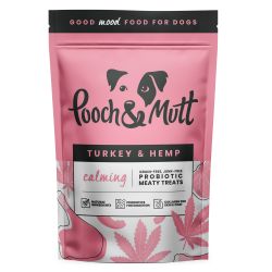 Pooch & Mutt Meaty Calming Dog Treats Turkey & Hemp 120g.