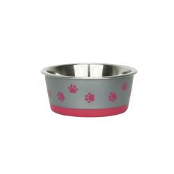 Classic Hybrid Stainless Steel Dog Bowl pink 380ml.