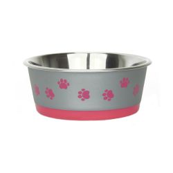 Classic Hybrid Stainless Steel Dog Bowl pink 700ml.