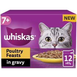 Whiskas 7+ Poultry Feasts in Gravy 12x85g.