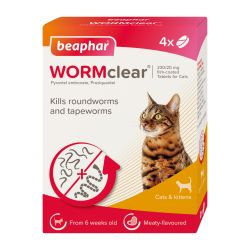 Beaphar Worm Clear For Cats & Kittens 6 weeks+ 4 Tablets