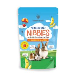 Country Values Nourishing Nibbles Banana & Apple Treats For Small Animals 60g