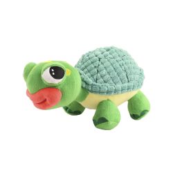 Plush turtle toy on a white background