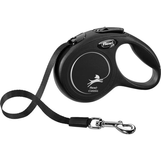 Flexi Classic Tape Dog Lead M 5m Max 25kg Black