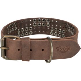 Rustic Greased Leather Dog Collar Rivets, extra wide