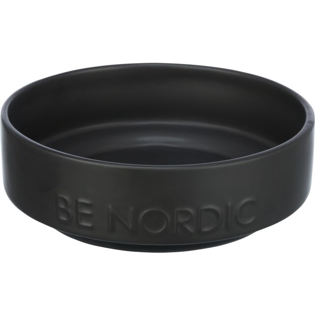 BE NORDIC Ceramic/Rubber Dog Bowl 0.5lt/16cm. black