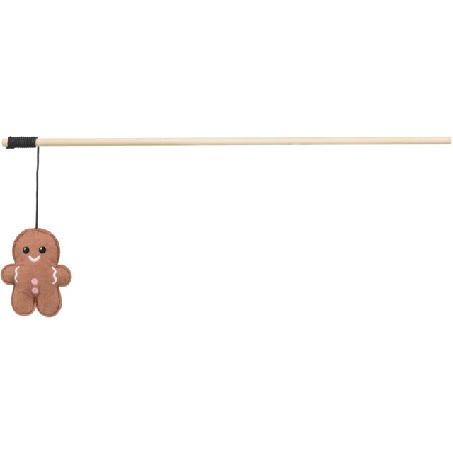 Trixie Gingerbread Man Playing Rod for Cats