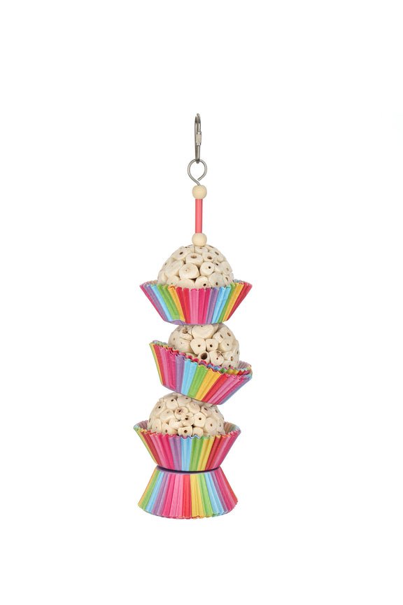 Sky Pets Three Cake Sola Shred Chew Bird Toy