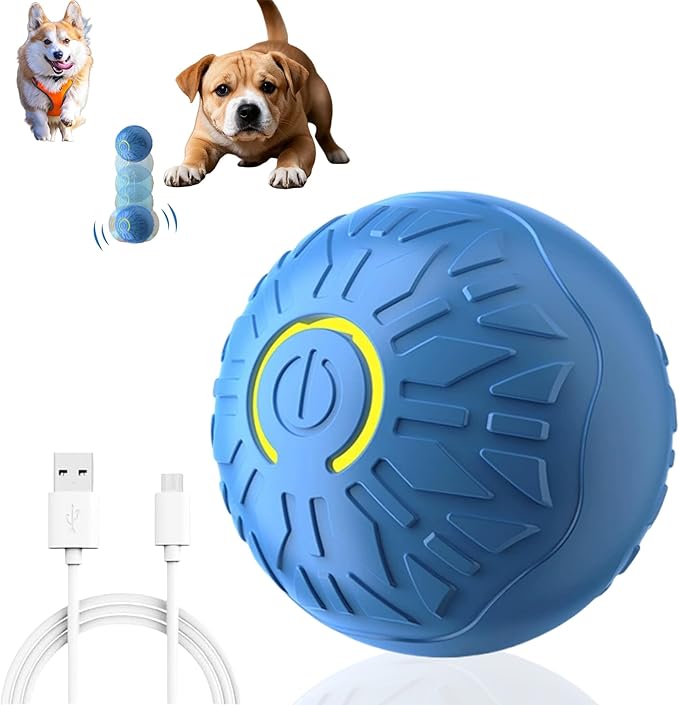 Smart Bouncing Ball Dog Toy/Cat Toy with charger, various colours