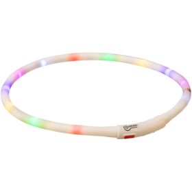 Trixie USB Flash Light Ring Dog Safety Collar white/multi-coloured