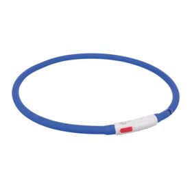 Trixie USB Flash Light Ring Dog Safety Collar royal blue