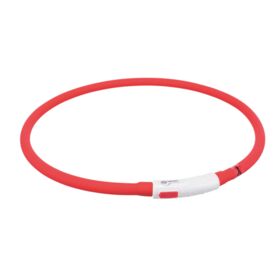 Trixie USB Flash Light Ring Dog Safety Collar red