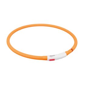 Trixie USB Flash Light Ring Dog Safety Collar orange