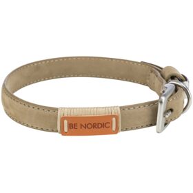 BE NORDIC Leather Collar S 35-41cm./15mm. sand