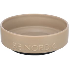 BE NORDIC Ceramic/Rubber Dog Bowl 0.5lt/16cm. taupe