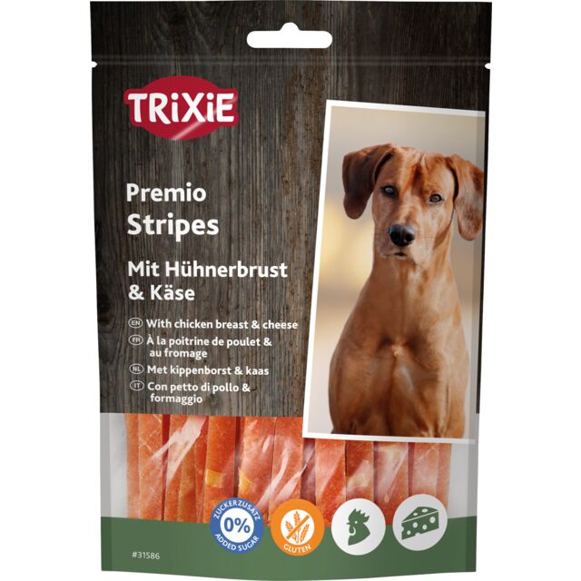 Trixie Premio Stripes With Chicken Breast & Cheese For Dogs 100g