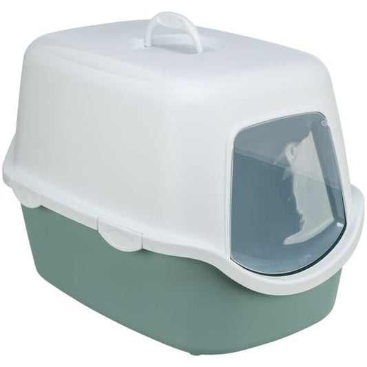 Trixie Vico Cat Litter Tray with Hood 40x40x56cm. sage/white