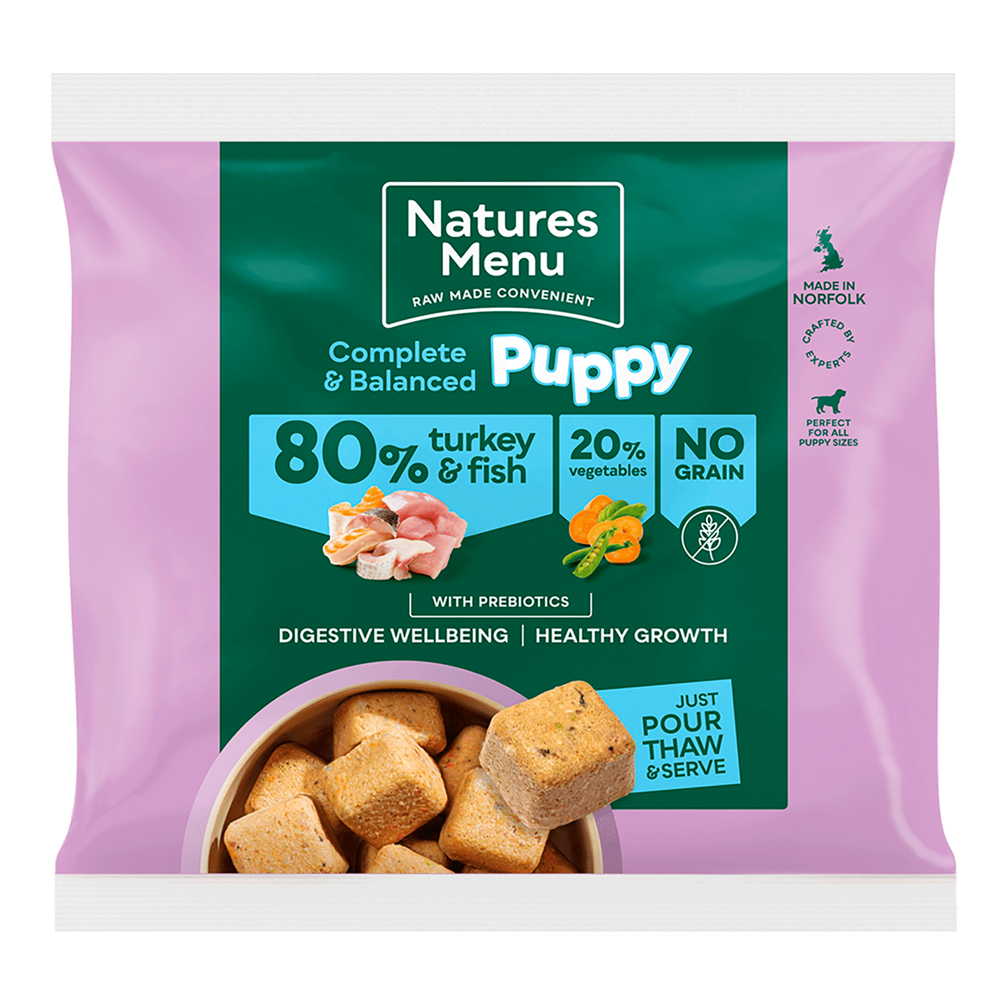 *FROZEN Natures menu complete & Balanced Puppy Food 1kg