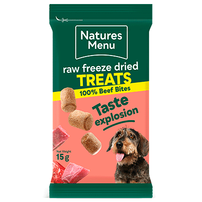 Natures Menu Raw Freeze Dried Dog Treats 15g – Chicken, Beef, Turkey & Lamb Bites