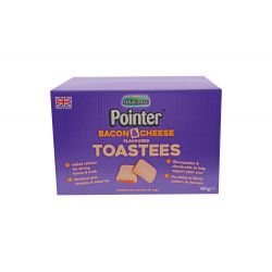 Box of Pointer Bacon & Cheese Toastees on a white background
