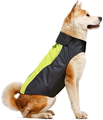 CLEARANCE - Kpuplol Dog Raincoats Waterproof Lightweight Dog Coat Jacket Large Yellow