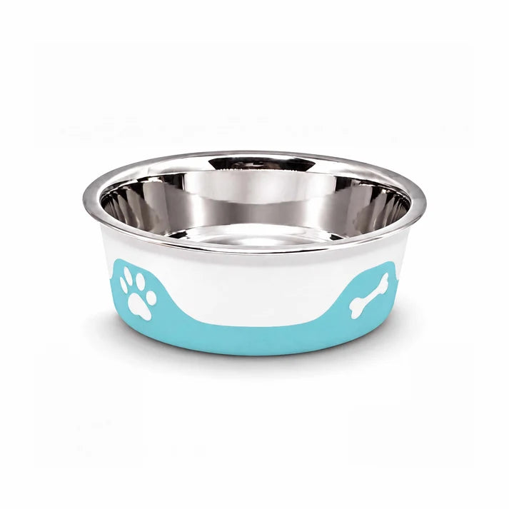ThermaCool Dog Bowl - Azure Blue. Small - 240ml (L 12.5cm X W 12.5cm x H 3.50cm)