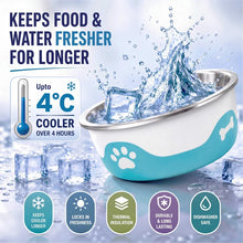 ThermaCool Dog Bowl - Azure Blue. arge -  890ml (L 16.5cm X W 16.5cm x H 6cm)