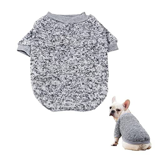 CLEARANCE - Winter Jumper for Puppy Grey Knitwear L for Puppies & Small Dogs