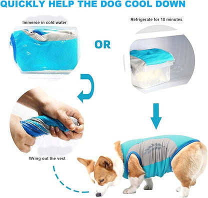 Dog Cooling Vest Cool coat Jacket for Dogs Soft Comfortable with Reflective Strip for Summer