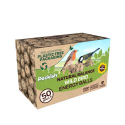 Peckish Natural Balance 50 Wild Bird Energy balls - Plastic Free Packaging, 50's box