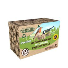 Peckish Natural Balance 50 Wild Bird Energy balls - Plastic Free Packaging, 50's box
