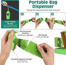 Dog Poo Bags, 270 Extra Thick Poop Bags (18 Rolls) with Dispenser, 100% Leak Proof Dog Waste Bags, Unscented, Large 33×23 cm (Green)