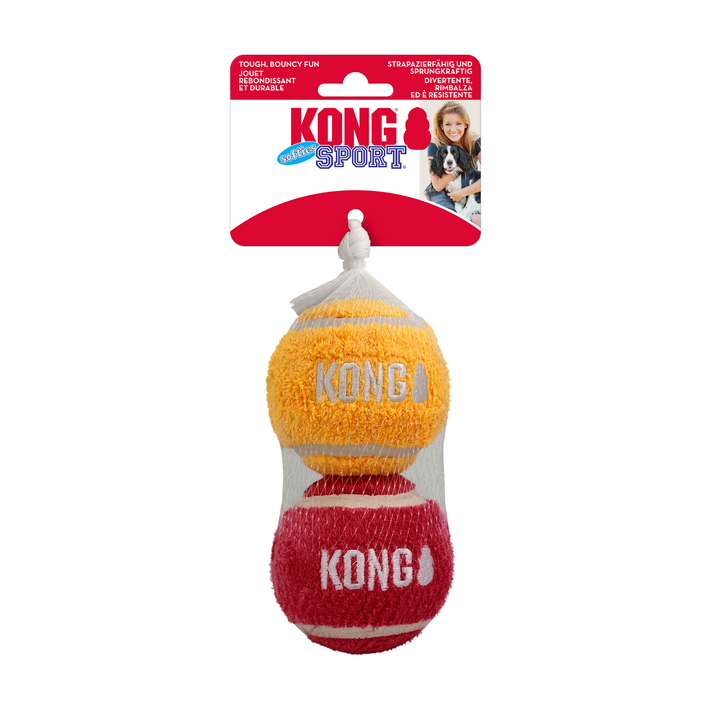 KONG Sport Softies Balls Dog Toy – 2 Pack – Assorted – Large