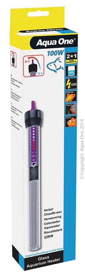 Aqua One 100W Glass Heater For Fish Tanks 20cm