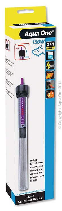 Aqua One 150W Glass Heater For Fish Tanks 20.5cm