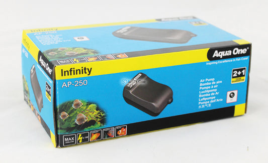 AP250R Infinity Aquarium Air Pump for tanks 20-200 ltr. 200ltr/hour