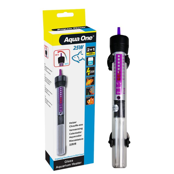 Aqua One 25w Glass Heater for Fish Tank 18.5cm