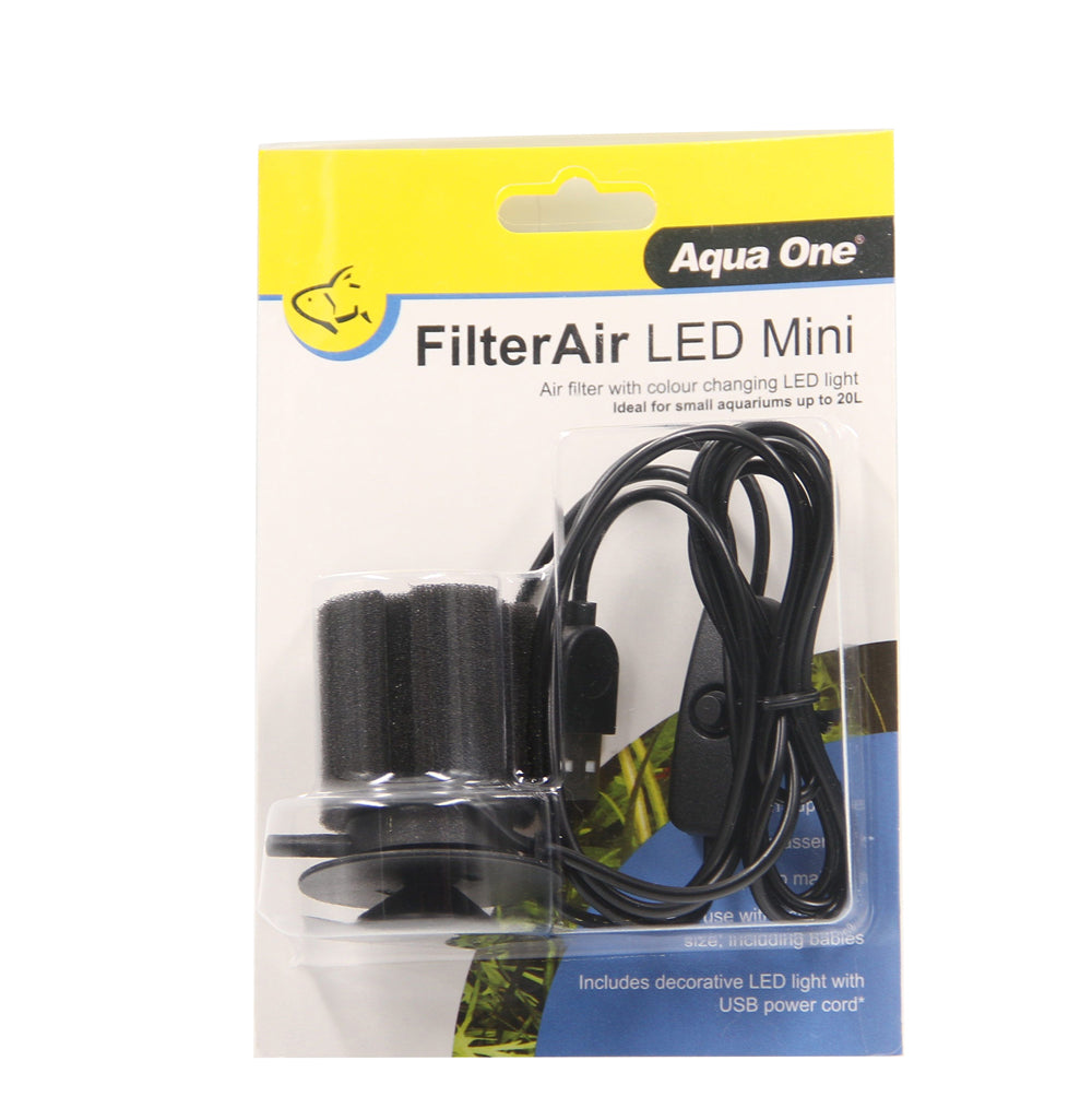 Aqua One Filter Air Mini with LED Light for Fish Tanks